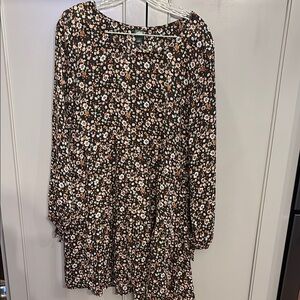 Wild Fable Dress Women's Medium Floral Multicolor Lightweight Sheer Long Sleeve